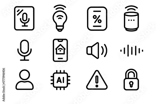 Light thermostat user icon smart home signal mobile vector volume ai