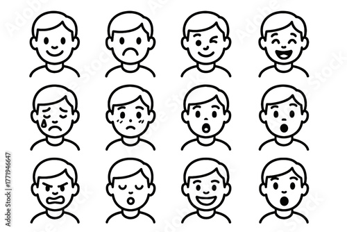 Shocked avatar cry expressions icon icons pout yawn laugh smile blush frown