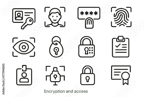 Smart token access security vector retina reader cybersecurity icons lock password icon