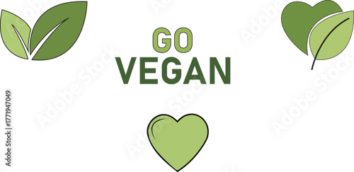 Vegan Lifestyle Design Natural Symbol Graphic Representing Plant-Based, Organic, and Eco-Friendly Living Concept