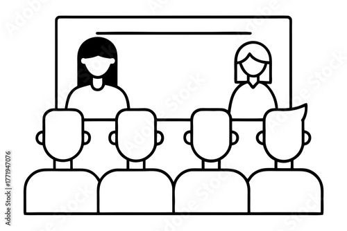 A black silhouette of a dog standing on a white background silhouette isolated on white background