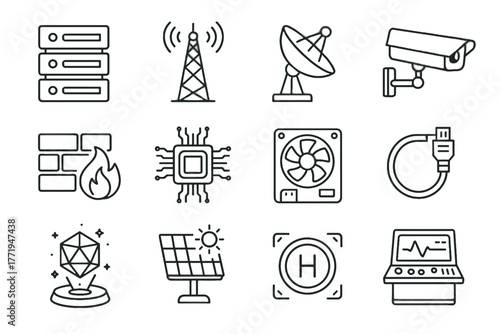 Icons security icon vector panel console technology pad cyber core energy holographic