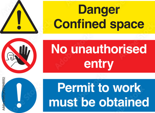 Confined space safety warning sign