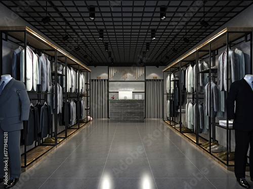 3d render fashion shop cloth store