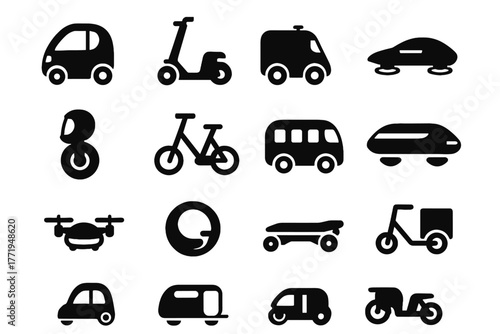 Vehicle micro car vector cargo futuristic hovercar icon delivery transport capsule modern