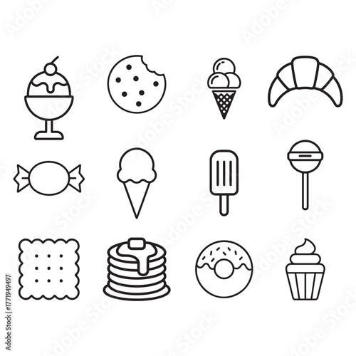 set of food icons vector illustration