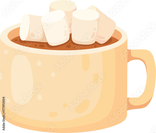 Pumpkin spice seasonal flavored product, drink mug, cup isolated on white background. Autumn delicious sweet desserts or pastry. Modern colorful vector illustration