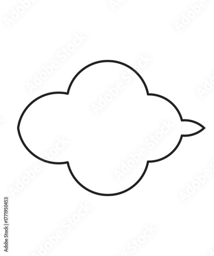 Simple Outline Drawing of a Cloud Shape