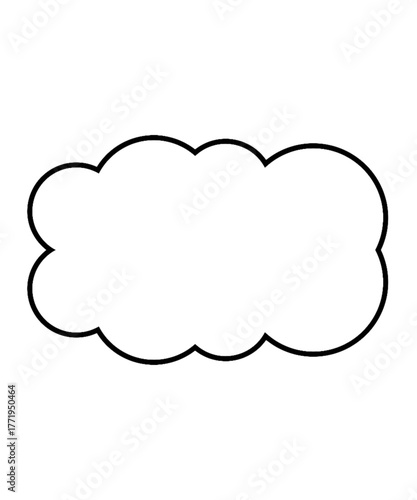 Minimalist Outline Cloud Shape