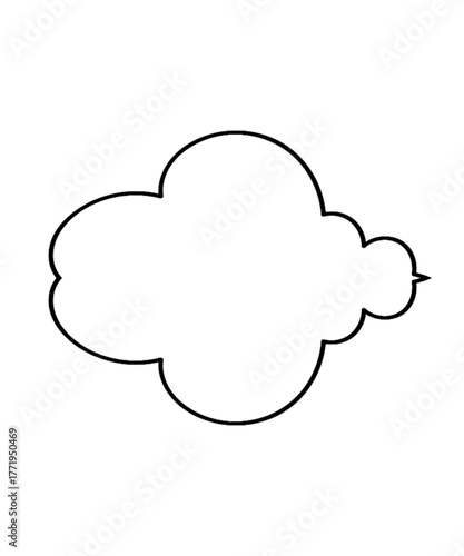 Minimalist Black Line Art Cloud Illustration