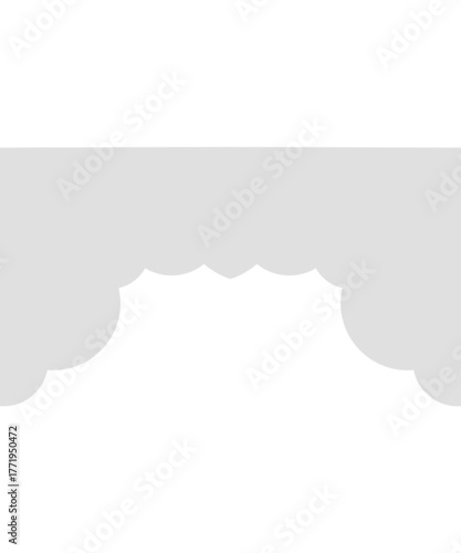 Gray Cloud Bottom Border Element on White