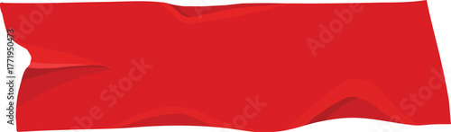 Red duct tape. Scotch glued stripe for repair packaging, adhesive sticker insulating patch crumpled strips sticky color paper plastic tapes, realistic nowaday vector illustration of sticker tape label