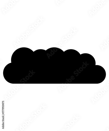 Simple Black Cloud Silhouette Graphic
