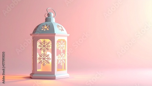 Decorative white lantern with domed top and loop handle