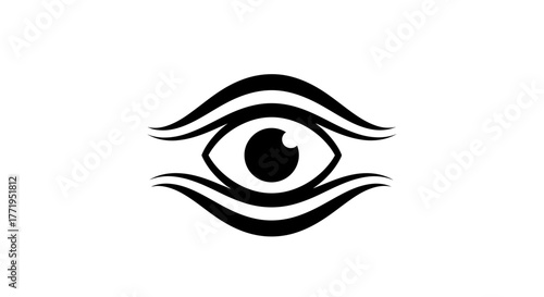 A stylized eye logo, featuring a central pupil surrounded by curved lines, representing vision and perception.