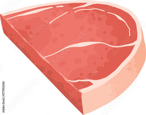 Cartoon meat product. Chicken, sausages and sausages. Steaks, pork bacon and ribs vector. Steak chicken, sausage and bacon, product ingredient illustration
