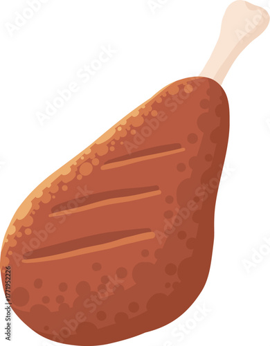 Cartoon meat product. Chicken, sausages and sausages. Steaks, pork bacon and ribs vector. Steak chicken, sausage and bacon, product ingredient illustration