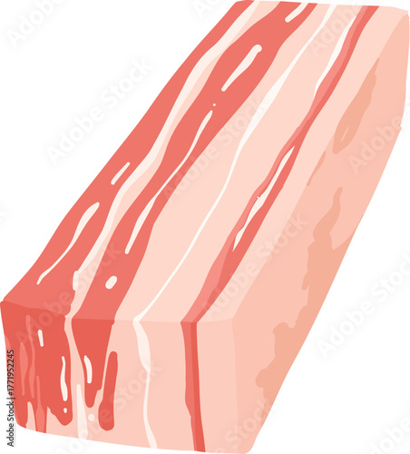 Cartoon meat product. Chicken, sausages and sausages. Steaks, pork bacon and ribs vector. Steak chicken, sausage and bacon, product ingredient illustration