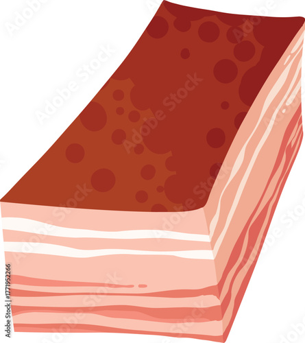 Cartoon meat product. Chicken, sausages and sausages. Steaks, pork bacon and ribs vector. Steak chicken, sausage and bacon, product ingredient illustration