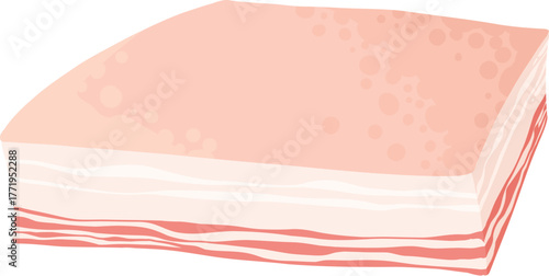 Cartoon meat product. Chicken, sausages and sausages. Steaks, pork bacon and ribs vector. Steak chicken, sausage and bacon, product ingredient illustration