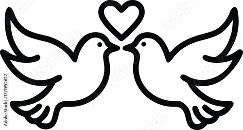 Romantic Pair of Doves with Open Wings – Symbol of Love, Peace, and Eternal Togetherness