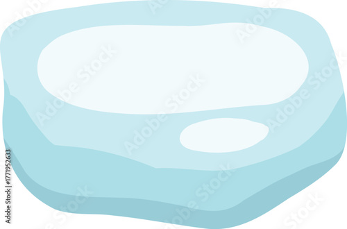 White snowy cape on white background, snowdrifts, Winter element, border frame snow decoration. cartoon flat decoration with snowflakes, icicles isolated illustration