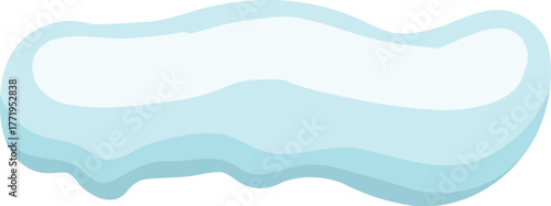 White snowy cape on white background, snowdrifts, Winter element, border frame snow decoration. cartoon flat decoration with snowflakes, icicles isolated illustration