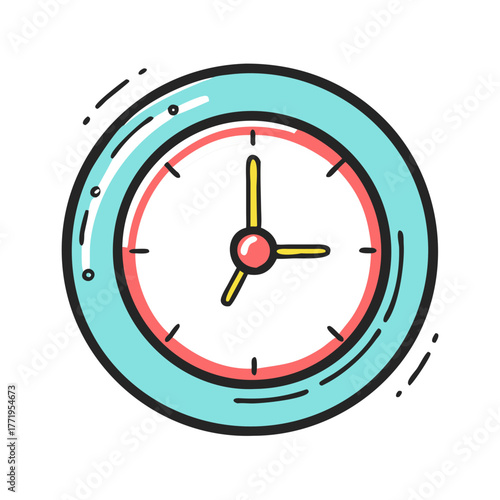 Classic analog clock illustration vector graphic