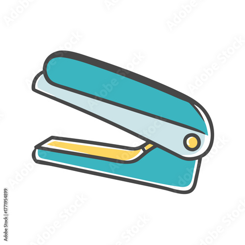 Turquoise stapler office supply vector illustration icon