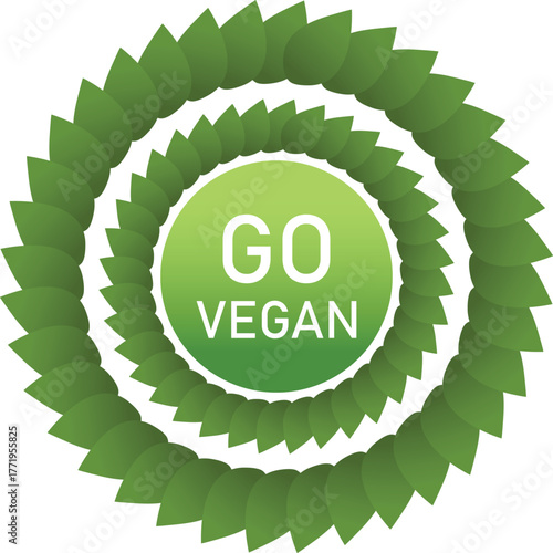 Circular Leaf Pattern Badge  Elegant Botanical Logo Design with Intricate Green Foliage Border