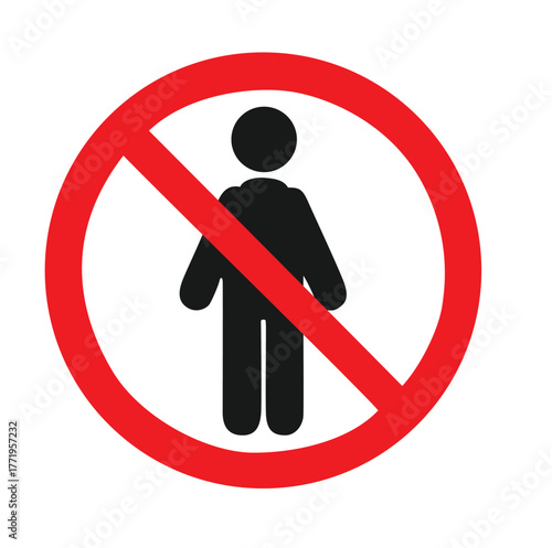 Human figure no entry logo icon vactor image.eps
