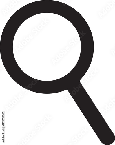 Vector of a Magnifying Glass Editable Icon Silhouette