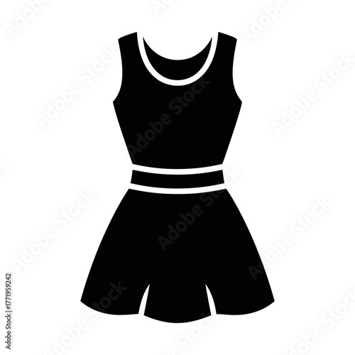 sleeveless dress glyph icon representing fashion and elegant women’s clothing