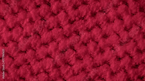 red braided material with an interesting pattern