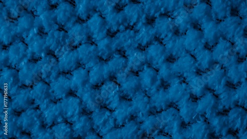 blue braided material with an interesting pattern