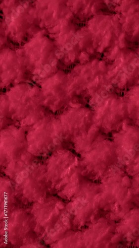 red braided material with an interesting pattern