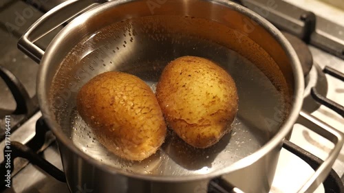 Cooking potatoes in boiling water for a delicious meal