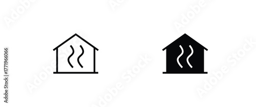 Sauna SPA fitness, steam room vector icon, vector, hot boiling water relaxation, Steam room thin line icon man sitting in sauna on bench line and flat icons set, editable stroke isolated on white