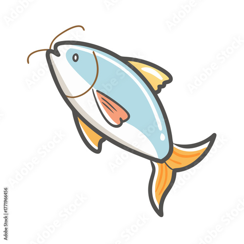 Scalable vector illustration of a whimsical fish icon