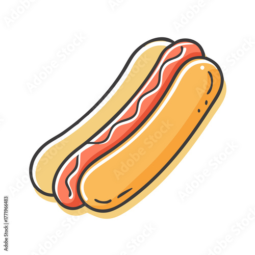 Scalable vector illustration of a delicious hot dog icon