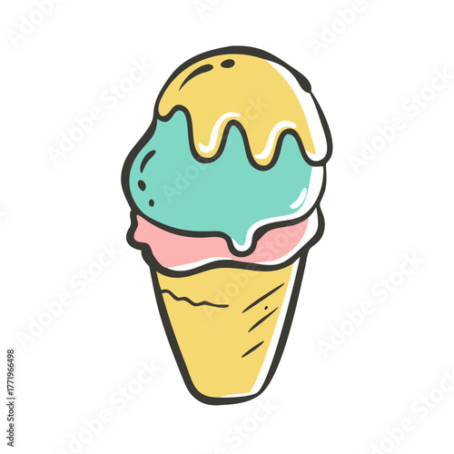 Delicious ice cream cone vector illustration scalable graphic sweet treat