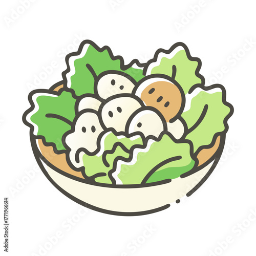 Vector salad illustration fresh healthy food icon scalable