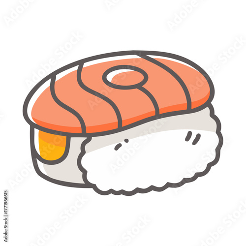 Cute salmon nigiri sushi vector illustration scalable food icon