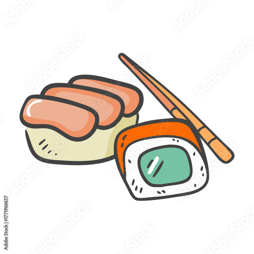 Delicious sushi illustration vector scalable graphic food icon
