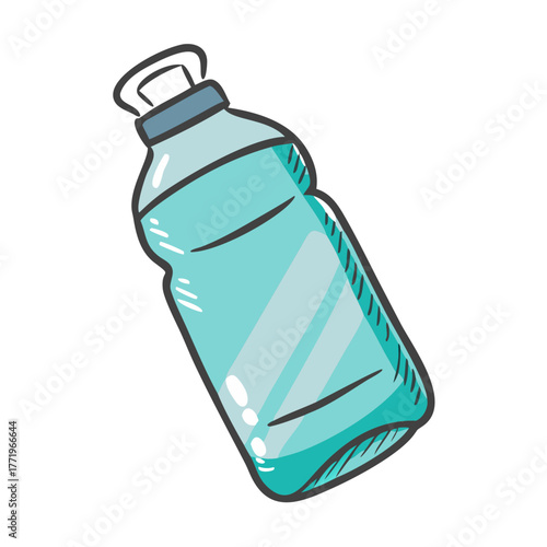 Scalable vector illustration of a refreshing water bottle