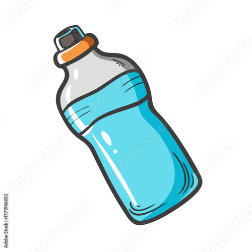 Stylized water bottle vector illustration for healthy hydration