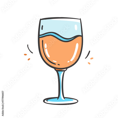 Vector wine glass illustration scalable eps icon for general use