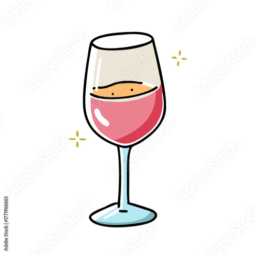 Vector wine glass illustration scalable icon for celebration drink design