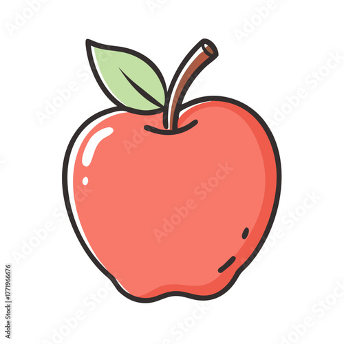 Red apple vector illustration scalable fruit icon for graphics