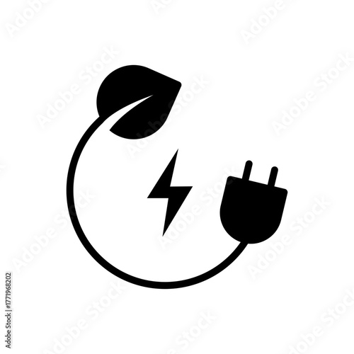 Eco circle leaf green energy sustainable flat icon
